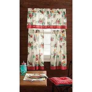 Best Pioneer Woman 3-Piece Kitchen Curtain Tier And Valance Set