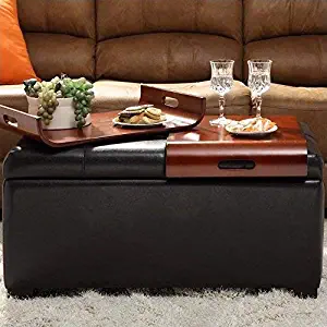 Best Faux Leather Round Ottaman Coffee Table