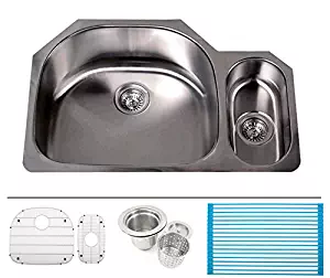 Best Ariel 33′ Stainless Steel Double Bowl Kitchen Sink