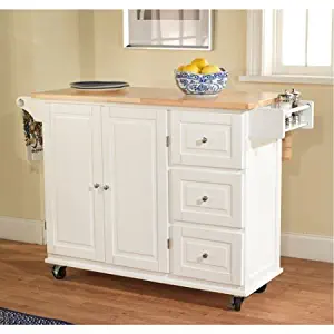 Best Sundance Kitchen Cart With Wood Top, Red/Natural