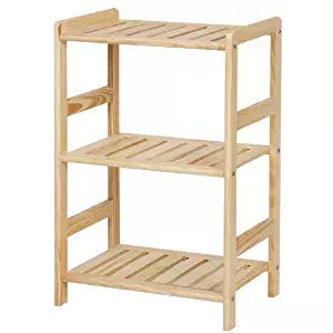 Best Bamboo Pine Solid Wood Shoe Rack, Natural
