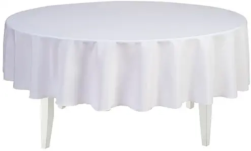 Best White Linen Round Tablecloth 70 Inch For Dining Table