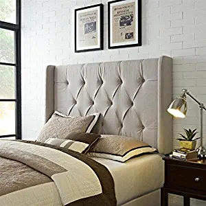 Best Cream Colored Fabric Headboard And Platform