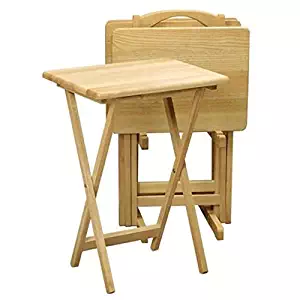 Best 5 Piece Table Tray Set Folding Wood Tv