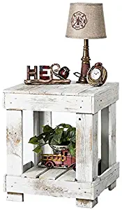 Best White Distressed End Table Farmhouse