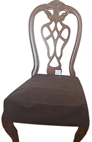 Best Sure Fit Dining Chair Cover Brown Suede