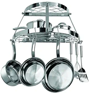 Best Range Kleen Cw6001 Stainless Steel Hanging Oval Pot Rack