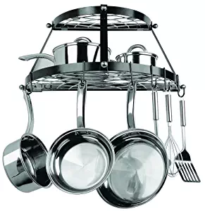 Best Range Kleen Cw6001 Stainless Steel Hanging Oval Pot Rack