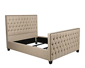 Best Cream Colored Fabric Headboard And Platform