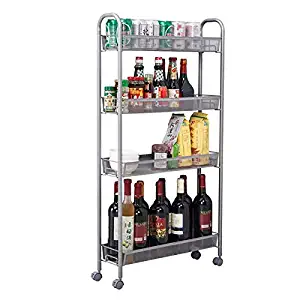 Best 4-Tier Kitchen Slilm Rolling Storage Cart Slide Out