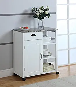 Best White Kitchen Island W/ Drop Leaf