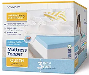 Best Novaform 3 Evencor Gelplus Gel Memory Foam Mattress Topper With