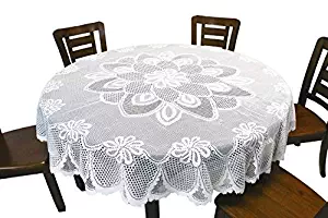 Best White Linen Round Tablecloth 70 Inch For Dining Table