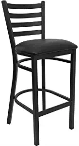Best Ladder Back Restaurant Bar Stool In Black