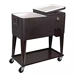 Best Bar Rattan Style Outdoor Patio Pool Cooler Table