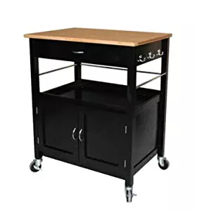 Best Simple Living Espresso/Natural Country Cottage Kitchen Cart