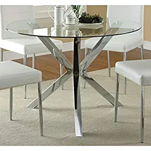Best Vance Contemporary 5-Piece Glass Top Table And Chair Set