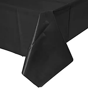 Mountclear 12-Pack Disposable Plastic Tablecloths 54" x 108" Rectangle Table Cover (Black)