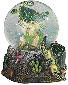 StealStreet Marine Life Snow Globe with Sea Turtle Statue Figurine, 3.75"