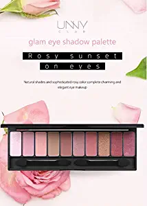 Glam Eyeshadow 10 Complemeting Color Pallette in Sunset Rose with built-in mirror