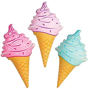 Rhode Island Novelty 36 Inch Inflatable Ice Cream Cones | 3-Pack