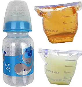 Reborn Sealed Bottle Bag Fake Formula Milk & Apple Juice OOAK Baby Doll Boy Whale - 3 PC Set