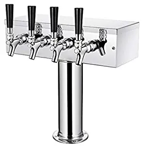 Talos Draft Beer Kegerator T Tower, Stainless Steel, 4 Faucet