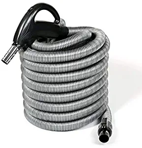 Ultra Clean Central Vacuum Electric Hose - Designed to fit Most Brands Like Beam, Electrolux, Eureka, Kenmore, Nutone, Allegro, OVO, Vacuflo and More (35ft, Direct Connect, Silve)