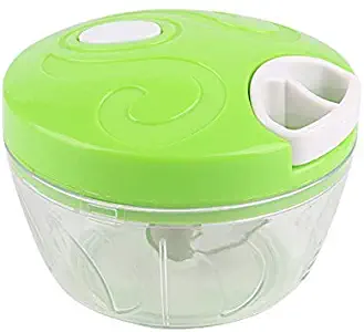 Hand Pull Type Minced Multifunctional Manual Food Chopper Vegetable Chopper Speedy Chopper Easy To Deal Vegetables/Mincer/Onions/Carrots/Garlic/Pepper/Meat/Puree/Salad/Pesto/Coleslaw (green)