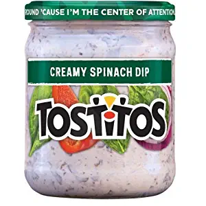 Tostitos, Creamy Spinach Dip, 15oz Glass Jar (Pack of 3)