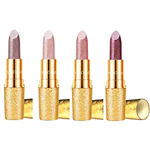 4 PC Nude Moisture Pearl Metallic & Shinning Shimmer Lipstick Set