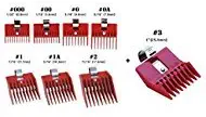 8pc Speed O Guide Universal Clipper Comb Attachments 8 Diff Size Set (No. 000, No. 00 No. 0, No. 0a, No. 1, No. 1a, No. 2, No. 3)