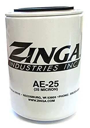 ZA AE-25 - Zinga Spin on Filter 25 Micron 1" - 12 Threads 3.8" Diameter 5.8" Tall