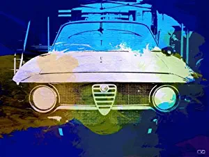 NAXART Alfa Romeo Watercolor Unstretched Canvas Poster Print 27.5"x36"