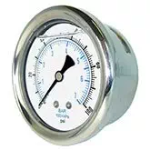 NEW STAINLESS STEEL LIQUID FILLED PRESSURE GAUGE WOG WATER OIL GAS 0 to 100 PSI BACK MOUNT 0-100 PSI 1/8" NPT 1.5" FACE DIAL FOR COMPRESSOR HYDRAULIC AIR TANK