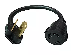 Parkworld 885439 Adapter Cord NEMA 10-30P Male to L6-30R Female, 30A, 250V, 1.5'