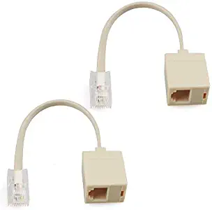 URBEST 2 Pcs RJ45 8P4C Plug to RJ11 6P4C Female M/F Telephone Ethernet Adapter