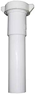 LASCO 03-4321 White Plastic Tubular 1-1/2-Inch by 6-Inch Slip Joint Extension with Nut and Washer