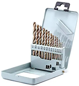 Drill Bit Set Twist Drill Bits Made of Cobalt Steel, M42 HSS 135 Degrees, Straight Shank and Metal Storage Case,for Drilling Metal, Wood and Plastics