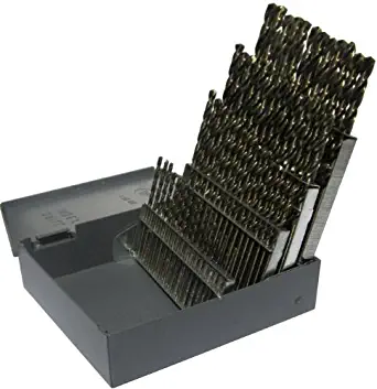 Drill America 60 Piece m42 Cobalt Screw Machine (Stub) Drill Bit Set (Wire Sizes: #1 - #60), D/ASTCO Series