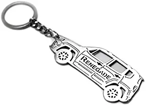 Keychain With Ring For Jeep Renegade Steel Key Pendant Chain Automobile Gift Car Design Accessories Laser Cut Home Key