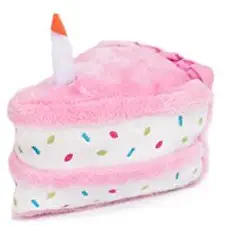 ZippyPaws - Birthday Cake Squeaky Dog Toy with Soft Stuffing