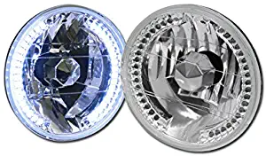 Velocity Concepts Chrome Universal 7" Round White LED Halo Rim Sealed Beam Head Lights Lamp H6014, H6015 & H6024 Ca1