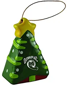 Ceramic Christmas Tree Shaped Ornament - Quinnipiac bobcats