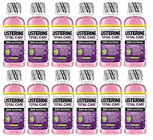 Listerine Total Care Zero Alcohol Mouthrinse, Fresh Mint, Travel Size 3.2 Oz (95ml) - Pack of 12