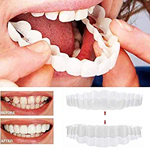 Braces Instant Veneers Dentures Fake Teeth Smile Serrated Denture Teeth Top and Bottom Comfort Fit Flex Teeth Socket To Make White Tooth Beautiful Neat