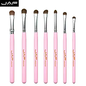 JAF 7-Piece Natural Hair Eye Makeup Brush Set, Pink