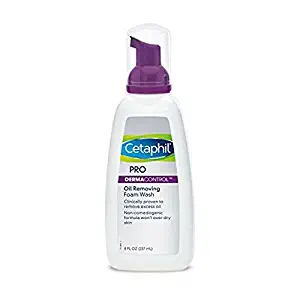 Cetaphil PRO DermaControl Oil Removing Foam Wash 8 oz (Pack of 3) - Packaging May Vary