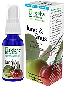 Siddha Remedies Lung & Sinus Spray for Sinus Relief, Congestion Relief, Cough Suppressant, Cold Medicine, Runny Nose | Homeopathic Allergy Medicine Relief | Non GMO w/ Cell Salts, No Alcohol, Sugar