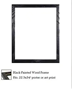 Black Painted Wood Poster Frame to Fit 22.5x34" Print